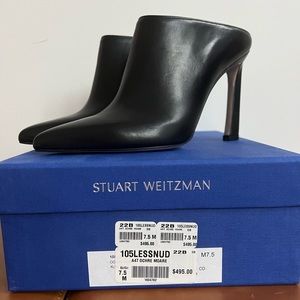 BRAND NEW! Stuart Weitzman 105 Less Nude, Healed Slides. 4” heel. Size 37.5M